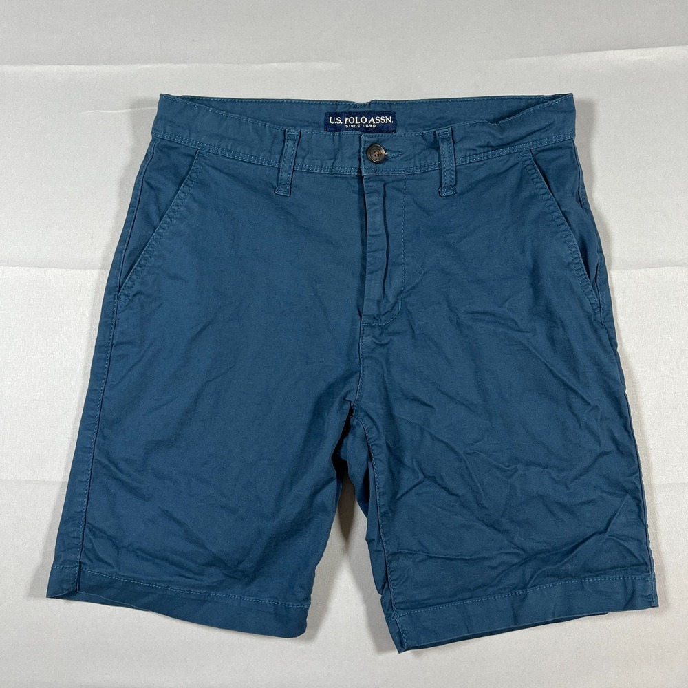 U.S. Polo Assn. Chino Shorts Mens 30 Cobalt Blue Cotton Stretch Golf Performance